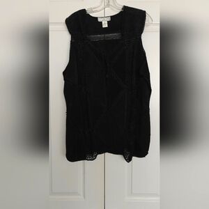 iCE Black 80% Leather Vest Size 1X